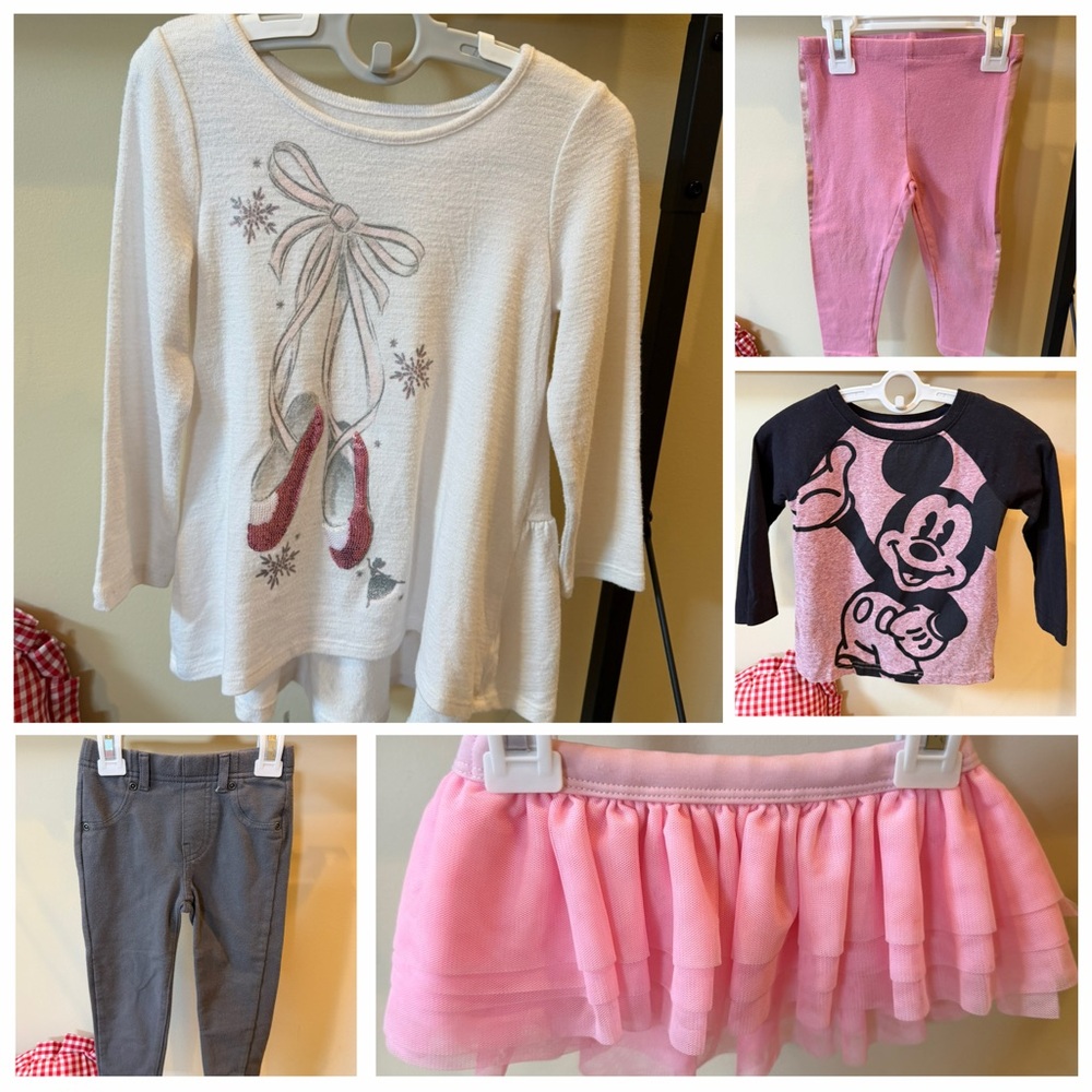 Disney Toddler Girls Top Pants Tutu Bundle Size 2T